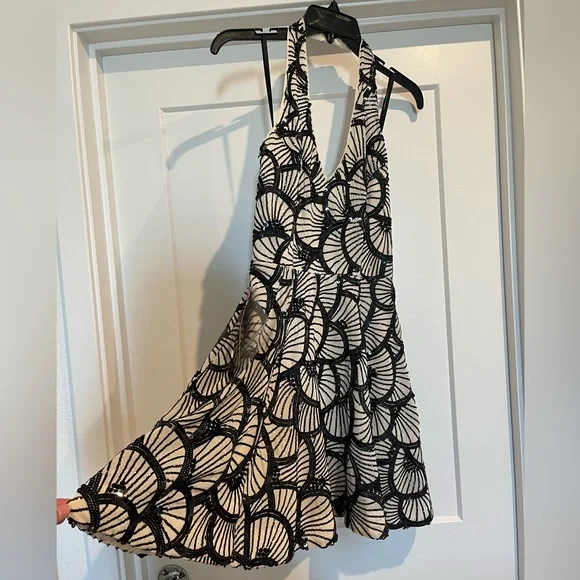 bebe | Dresses | Brand New Bebe Black Sequin Fit And Flare Xs | Poshmark